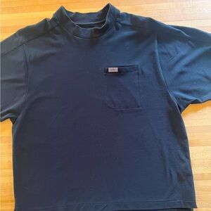 FIGSPRO pique mock neck top black